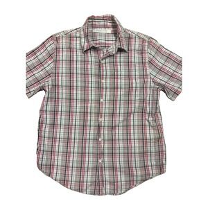 Levis Red Tab Mens Large Short Sleeve Plaid Button Down Shirt Red Black White